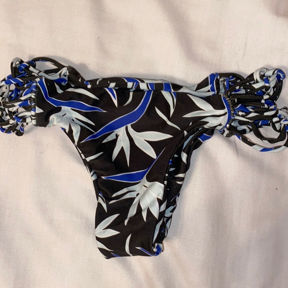 Palm Leaf Mikoh Dark Green and Royal Blue Bikini bottoms